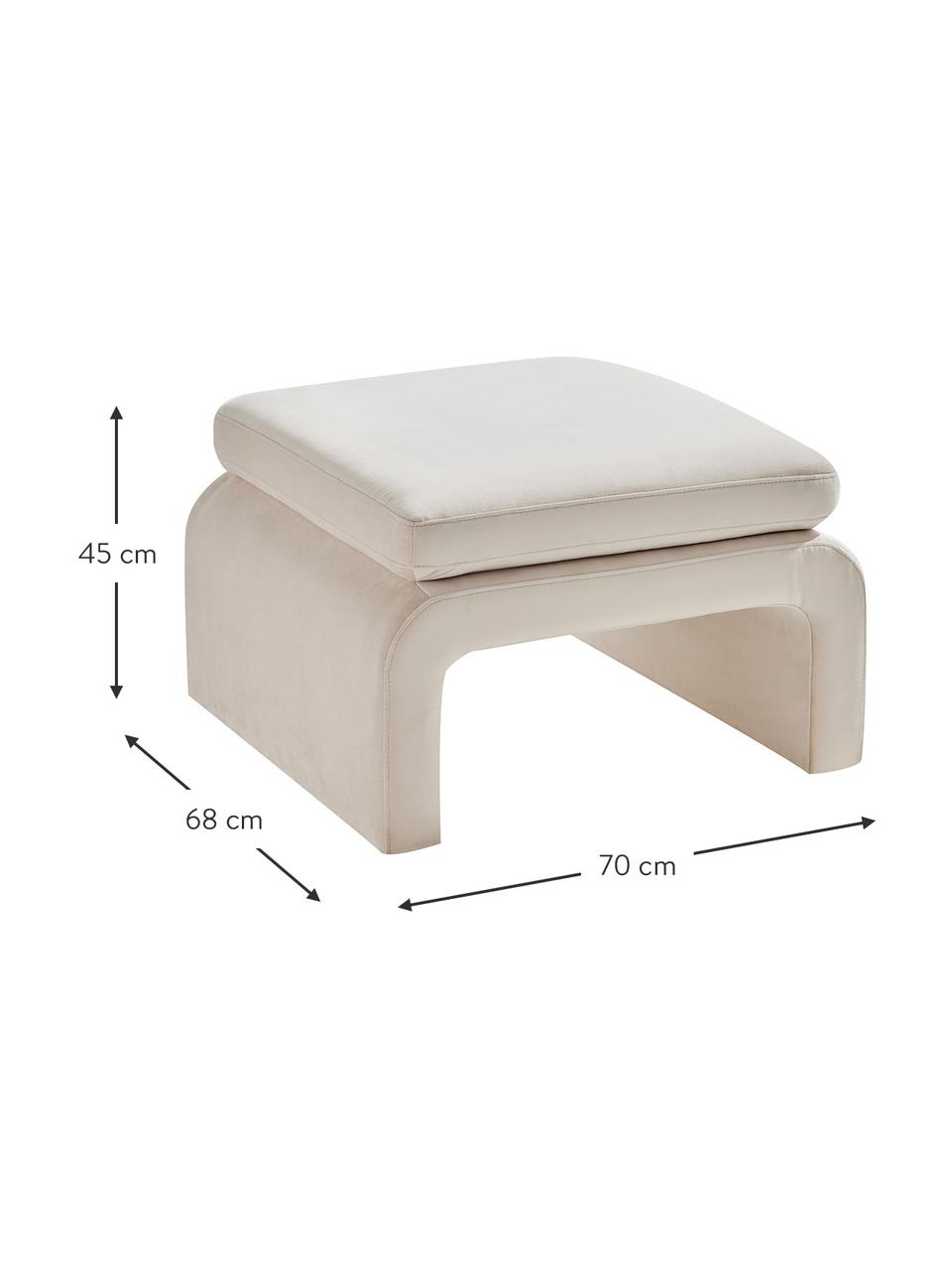 Tabouret en velours Mika, Velours beige, larg. 70 x haut. 45 cm