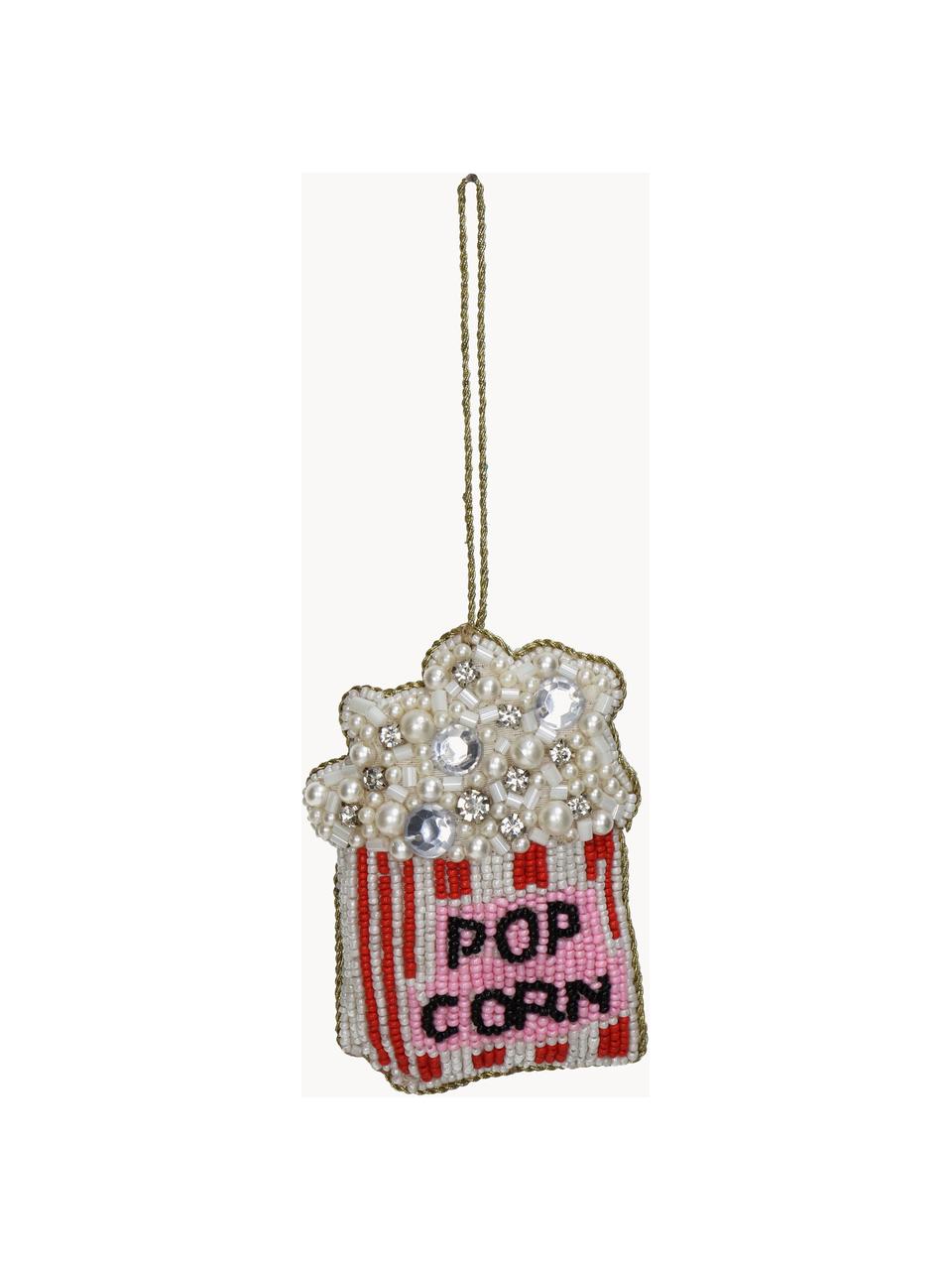 Addobbo per albero con perline Popcorn, Vetro, perline di plastica, Bianco, rosso, rosa, Larg. 8 x Alt. 10 cm