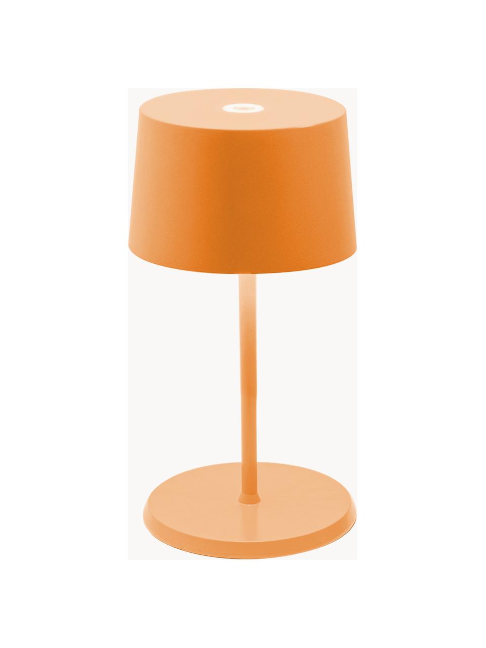 Lampada da tavolo portatile a LED luce regolabile Olivia Pro, Lampada: alluminio rivestito, Arancione, Ø 11 x Alt. 22 cm
