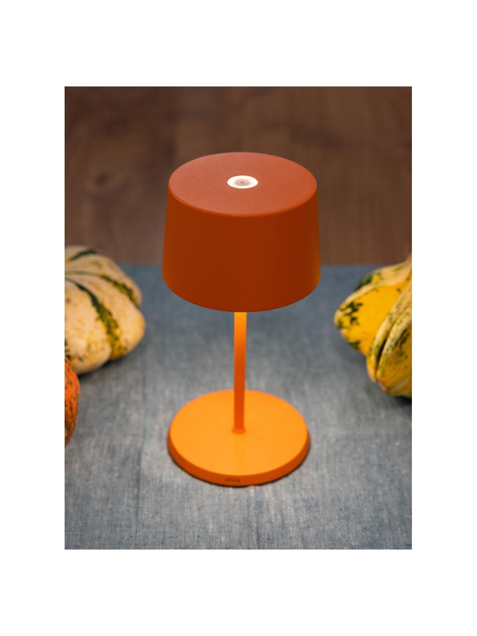 Kleine mobile LED-Tischlampe Olivia Pro, dimmbar, Orange, Ø 11 x H 22 cm