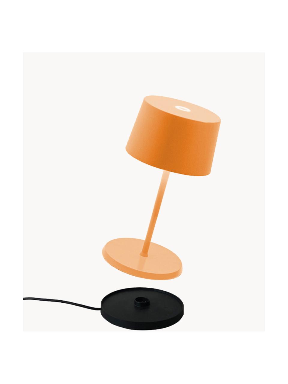 Lampada da tavolo portatile a LED luce regolabile Olivia Pro, Lampada: alluminio rivestito, Arancione, Ø 11 x Alt. 22 cm