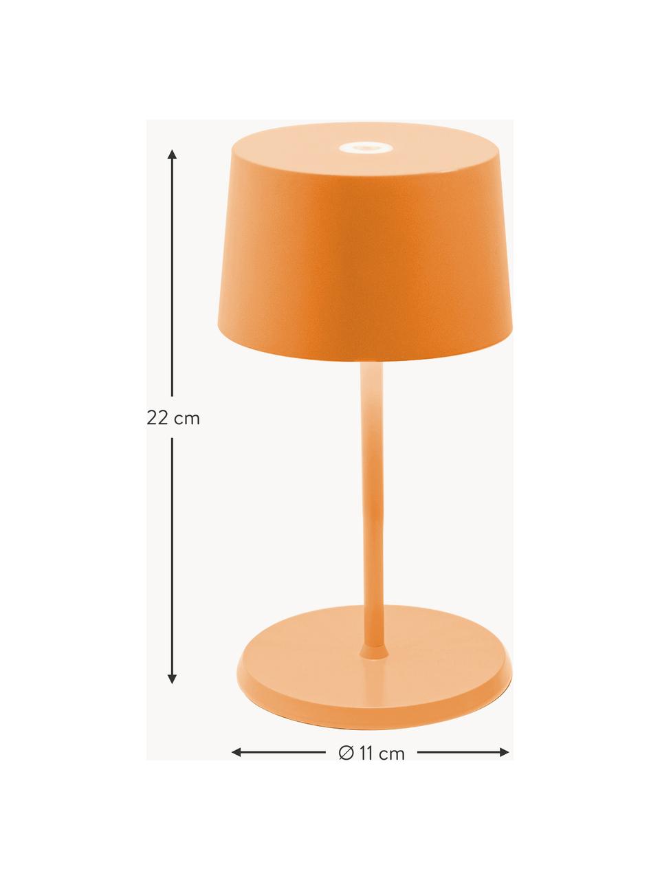 Lámpara de mesa LED móvil regulable Olivia Pro, Lámpara: aluminio recubierto Cable, Naranja, Ø 11 x Al 22 cm