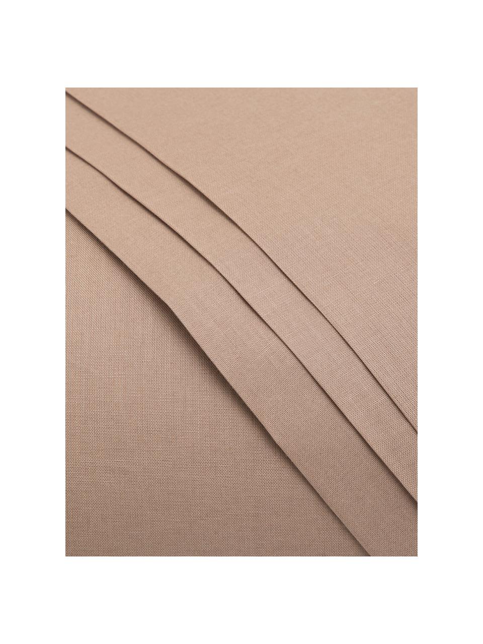 Set lenzuola taupe in cotone ranforce Lenare, Fronte e retro: taupe, 150 x 290 cm + 1 federa 50 x 80 cm