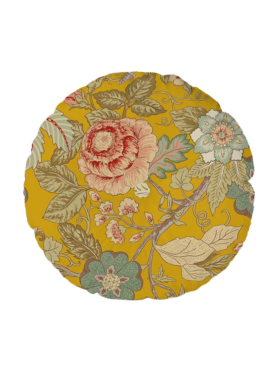 Cojín de terciopelo Japanese Flowers, Terciopelo, Multicolor, Ø 45 cm