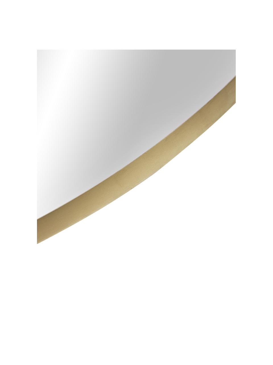 Ronde wandspiegel Ivy met goudkleurige lijst, Lijst: vermessingd metaal, Goudkleurig, Ø 100 cm