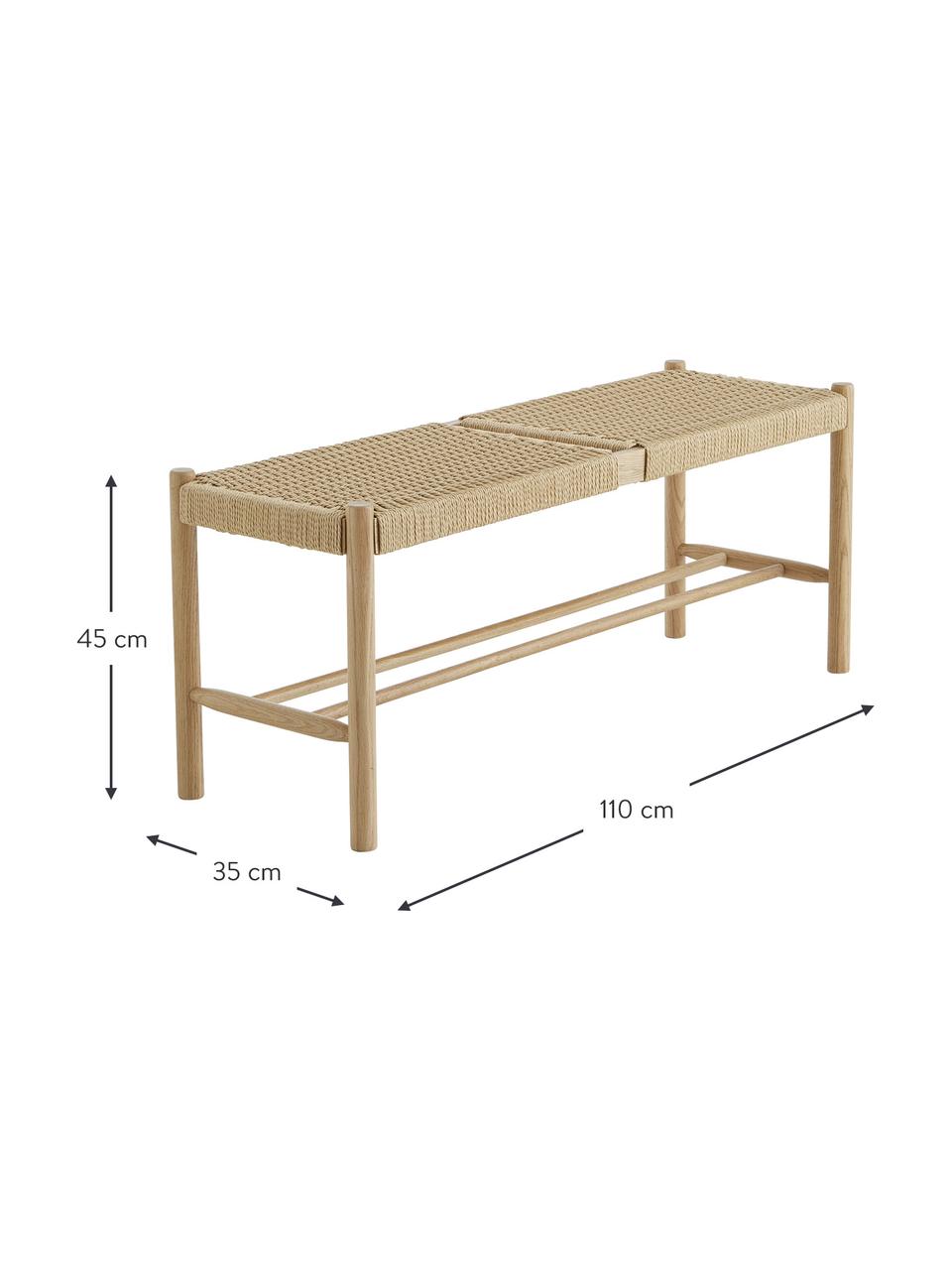 Drevená lavička Ellan, Dubové drevo, Š 110 x H 45 cm