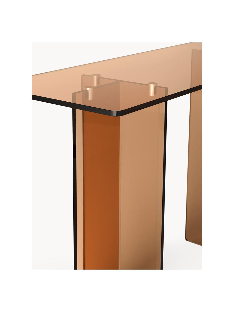 Console en verre Anouk, Verre, Brun, larg. 120 x haut. 75 cm