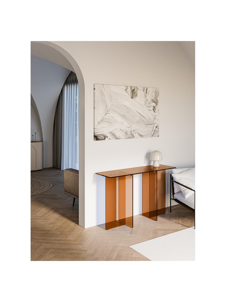 Sklenený konzolový stolík Anouk, Sklo, Hnedá, Š 120 x V 75 cm