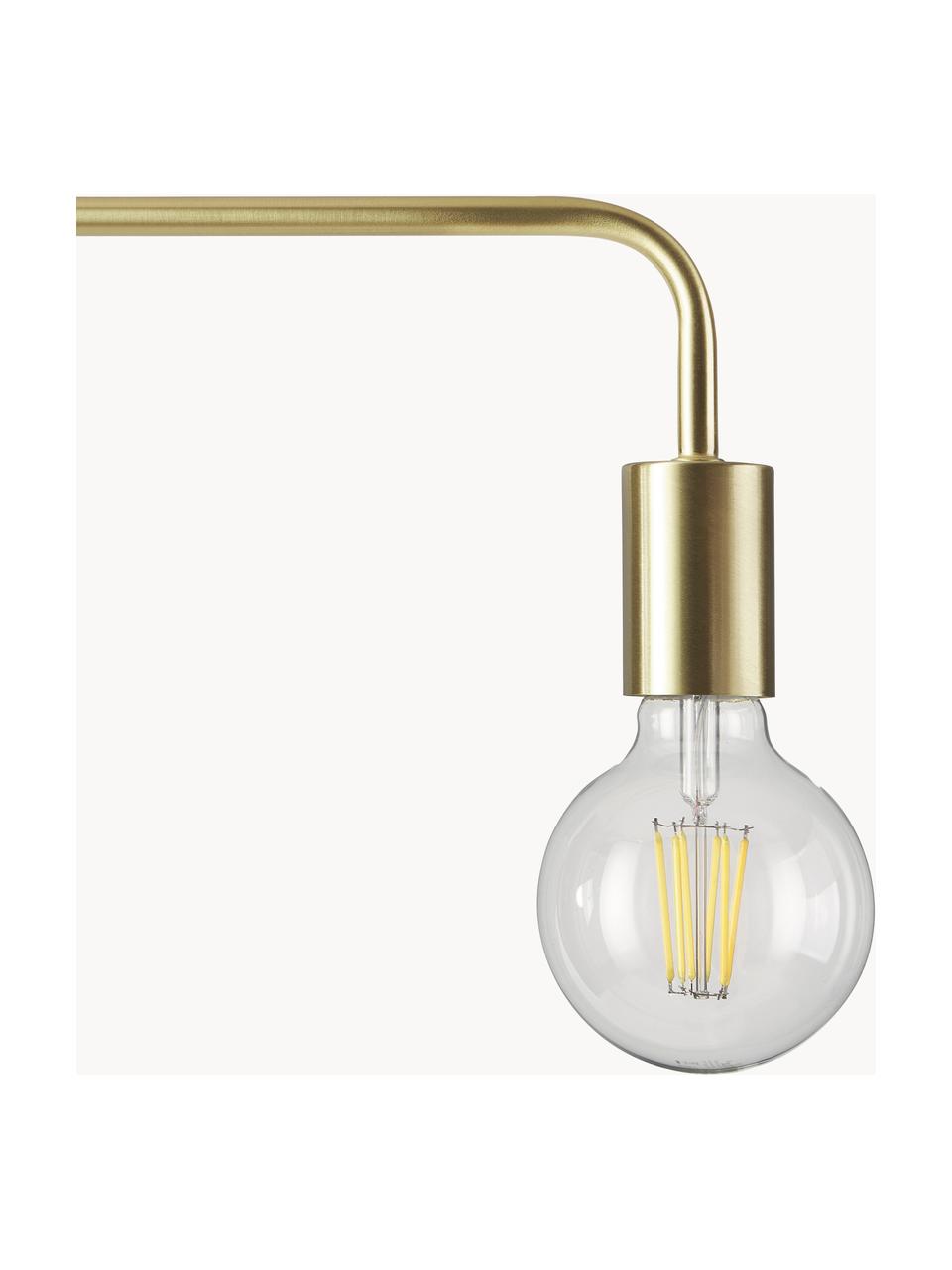 Leeslamp Flow van metaal, Lamp: vermessingd metaal, Goudkleurig, H 153cm