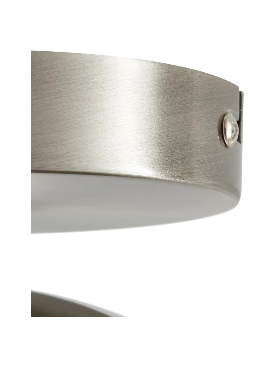 Lampada da soffitto piccola in vetro Hitch, Baldacchino: metallo nichelato, Paralume: vetro, Argentato, bianco, Ø 25 x Alt. 30 cm