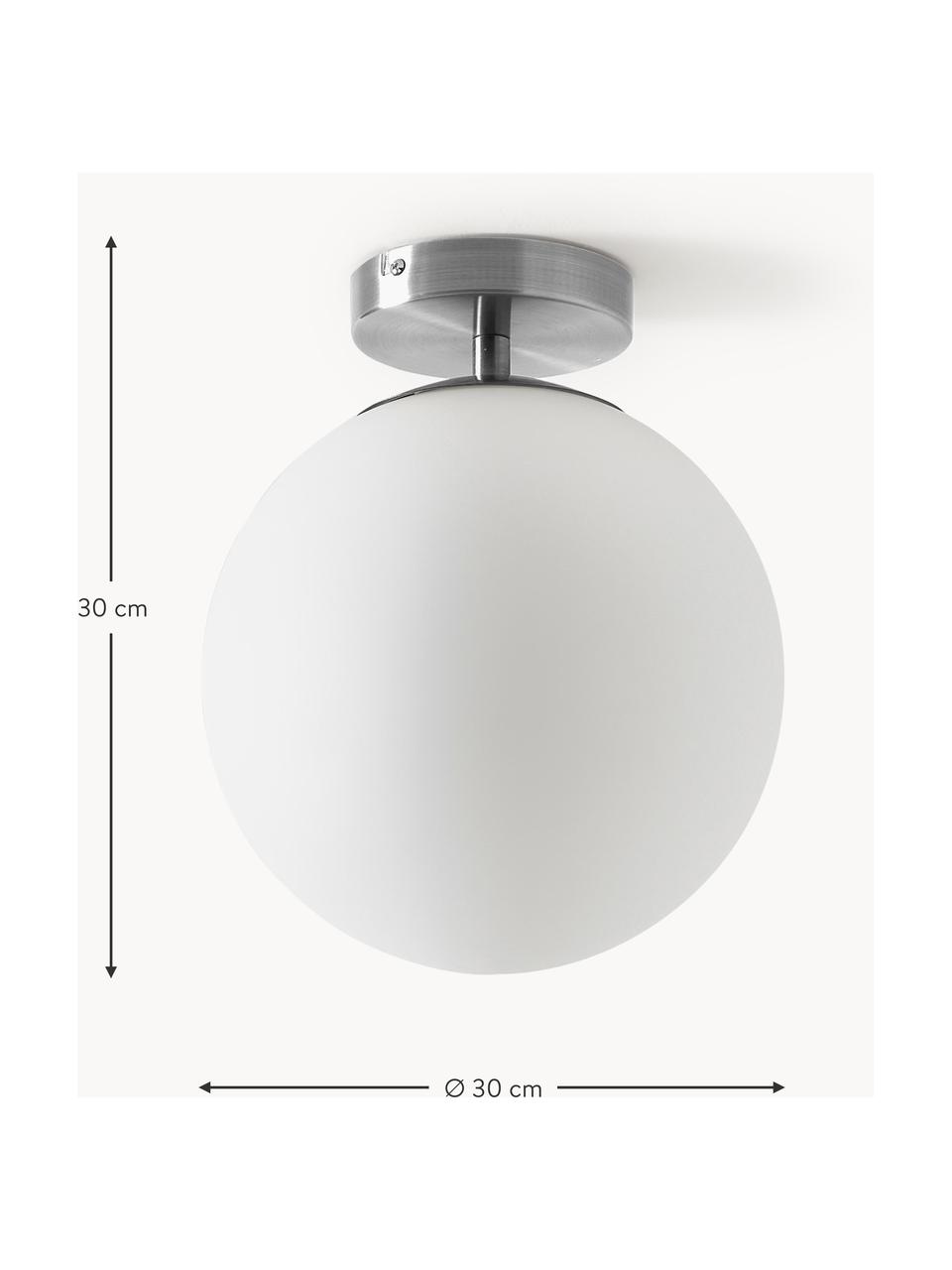 Lampa sufitowa ze szkła Hitch, Biały, odcienie srebrnego, Ø 25 x W 30 cm