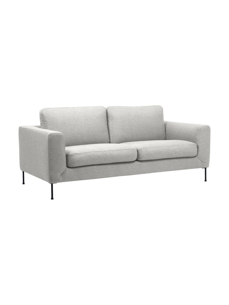 Divano 2 posti con piedini in metallo Cucita, Rivestimento: tessuto (poliestere) Con , Struttura: legno di pino massiccio, Piedini: metallo laccato, Tessuto grigio chiaro, Larg. 187 x Prof. 94 cm