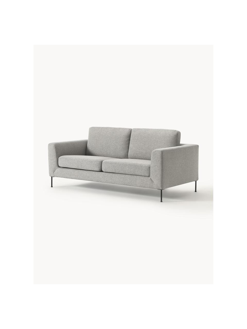 Sofa Cucita (2-osobowa), Tapicerka: tkanina (poliester) Dzięk, Stelaż: lite drewno sosnowe, Nogi: metal lakierowany Ten pro, Szara tkanina, S 187 x G 94 cm