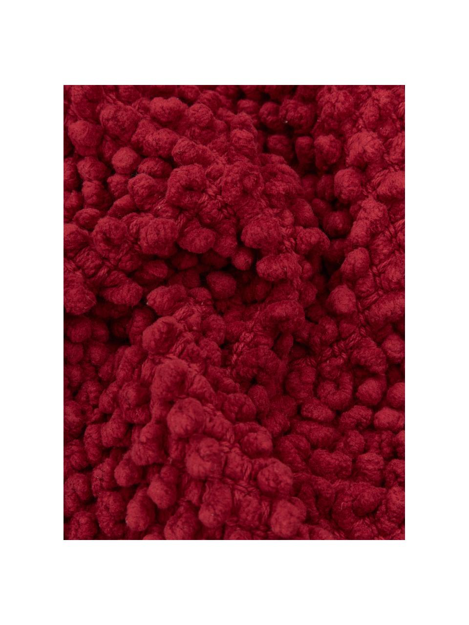 Federa arredo strutturata color rosso scuro Indi, 100% cotone, Rosso scuro, Larg. 30 x Lung. 50 cm