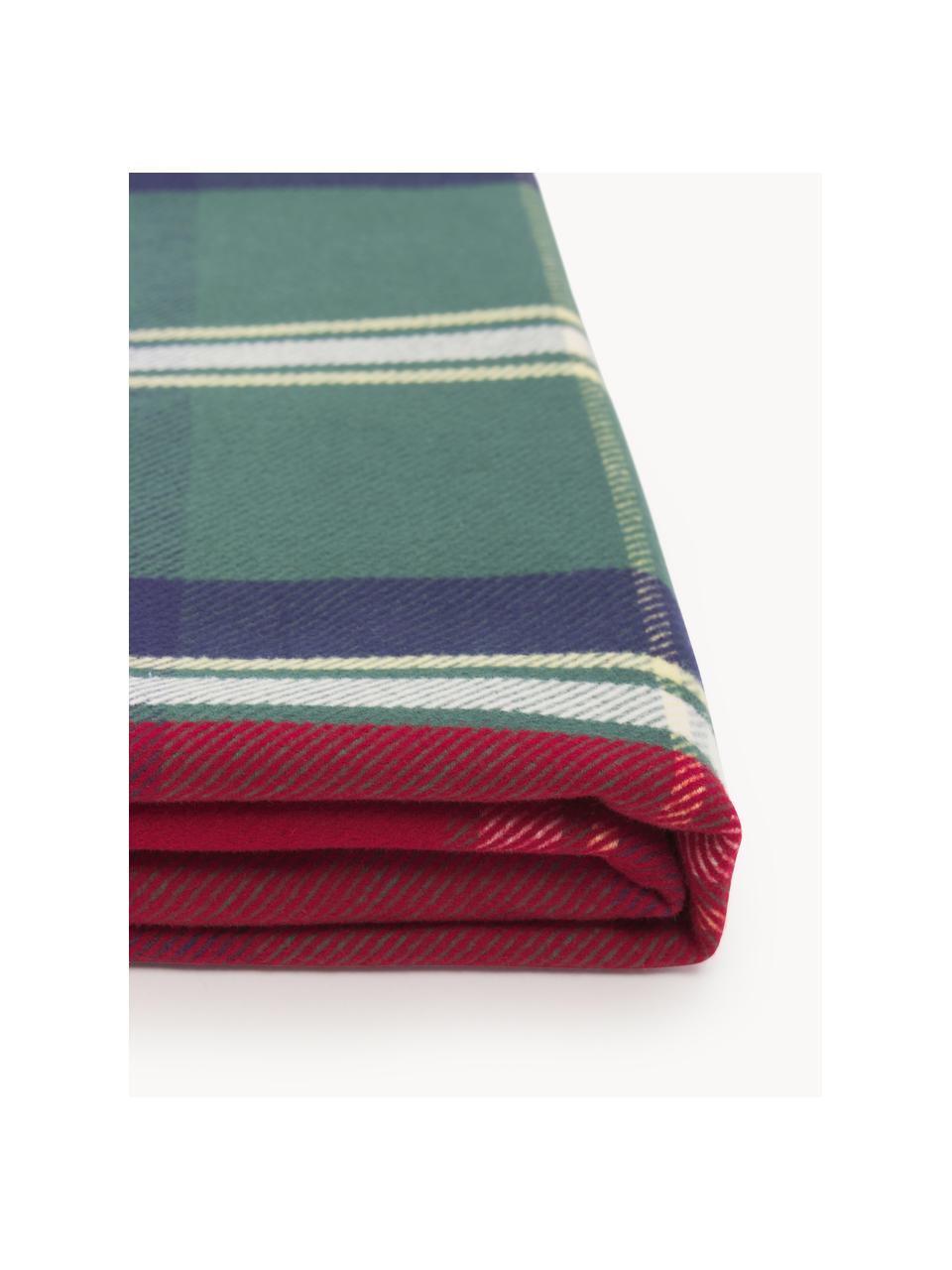 Geruite plaid Stirling uit flanel, 100% katoen

Het materiaal dat in dit product wordt gebruikt, is getest op schadelijke stoffen en gecertificeerd volgens STANDARD 100 by OEKO-TEX®, CITEVE, 137 CITEVE., Groen, rood, B 140 x L 190 cm