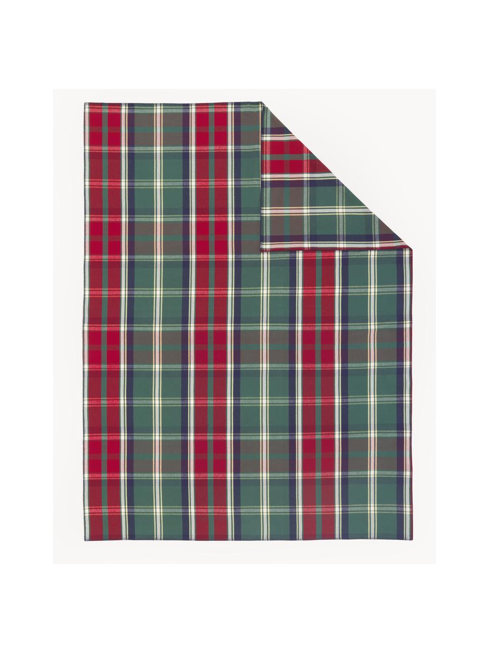 Geruite plaid Stirling uit flanel, 100% katoen

Het materiaal dat in dit product wordt gebruikt, is getest op schadelijke stoffen en gecertificeerd volgens STANDARD 100 by OEKO-TEX®, CITEVE, 137 CITEVE., Groen, rood, B 140 x L 190 cm