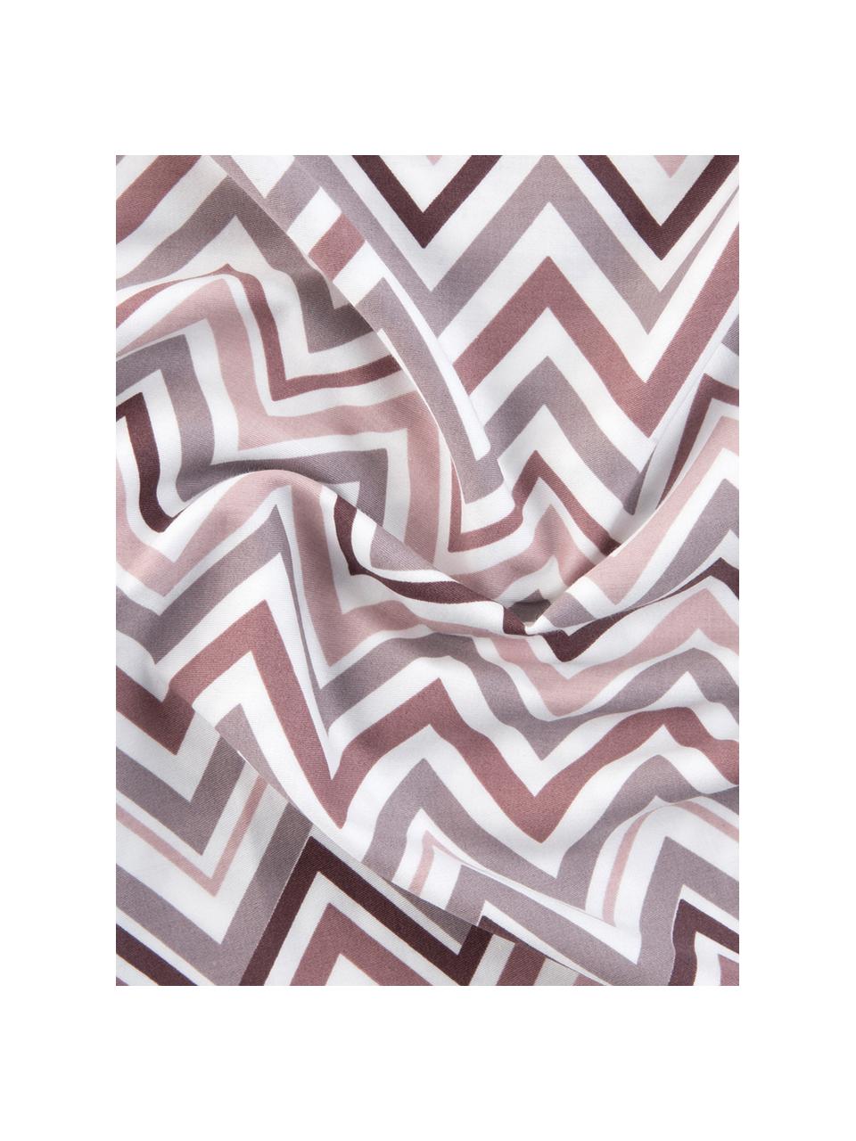 Poszewka na poduszkę z satyny bawełnianej Maui, Biały, mauve, S 40 x D 80 cm