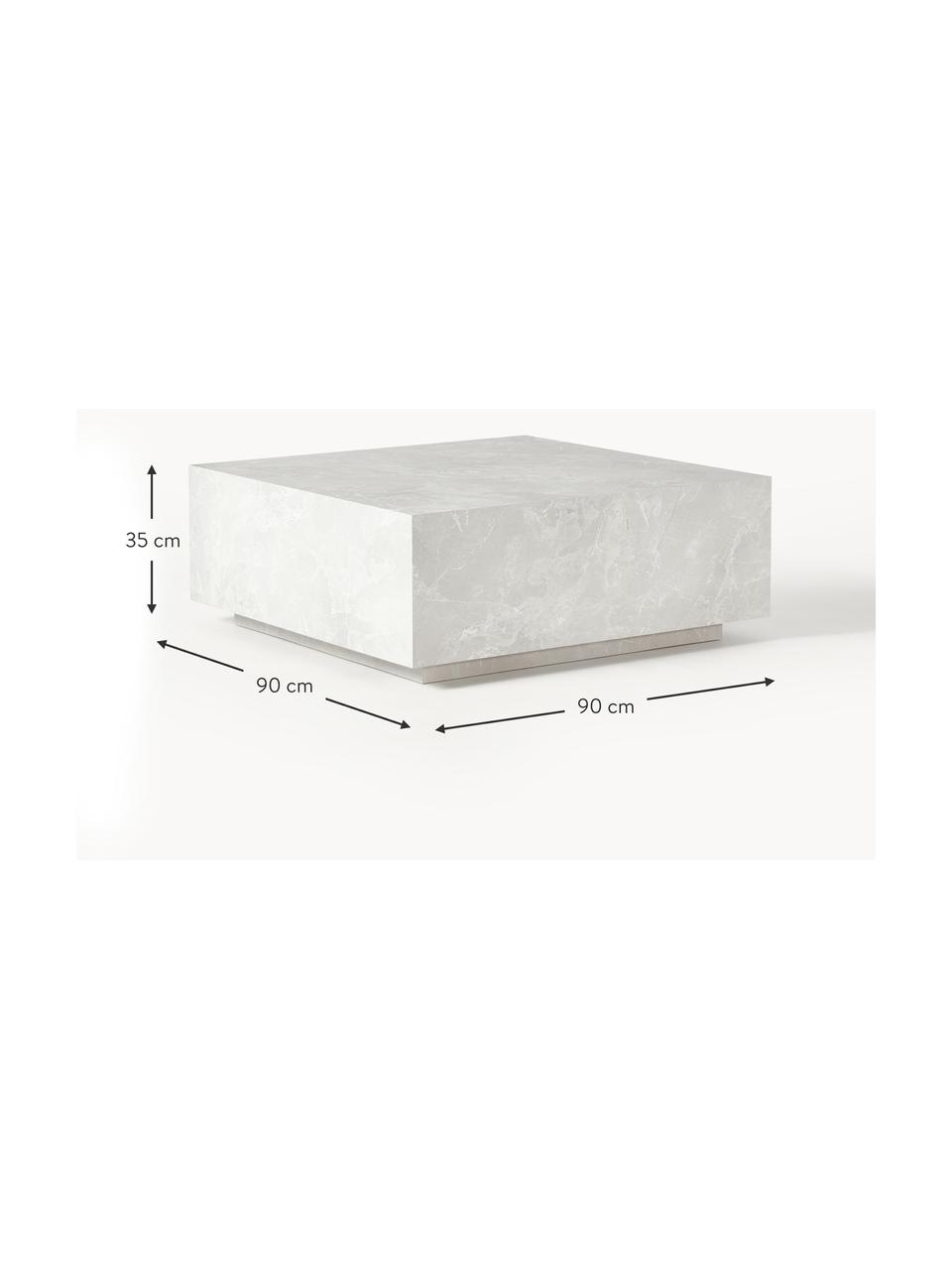 Salontafel Lesley in travertijn look, MDF bekleed met melaminefolie, Travertijn look, mat beige, B 90 x D 90 cm