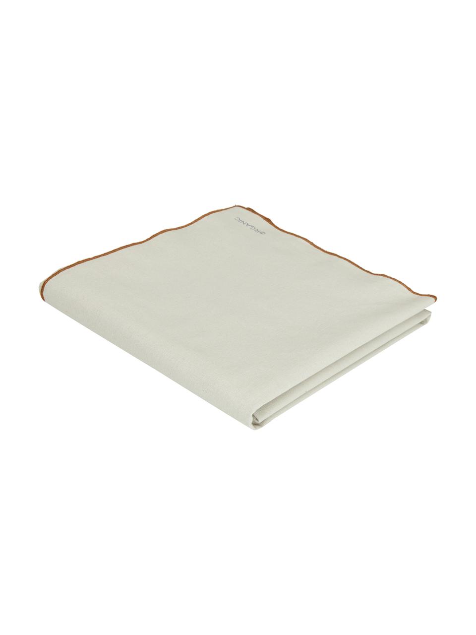 Nappe en coton blanc cassé Organic, 100 % coton, Blanc crème, rouge, Pour 6 à 10 pers. (larg. 140 x long. 250 cm)