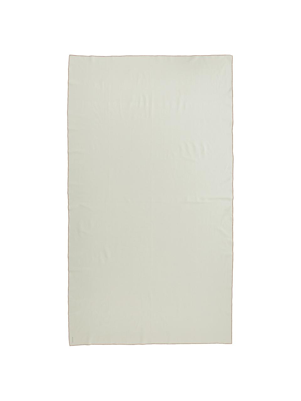 Tovaglia in cotone bianco crema Organic, 100% cotone, Bianco crema, rosso, Per 6-10 persone (Larg. 140 x Lung. 250 cm)