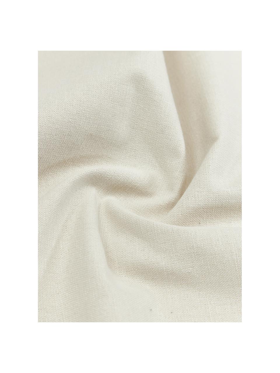Tovaglia in cotone bianco crema Organic, 100% cotone, Bianco crema, rosso, Per 6-10 persone (Larg. 140 x Lung. 250 cm)