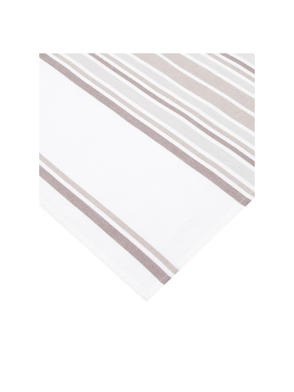 Serviettes de table en coton Katie, 2 pièces, Blanc, beige