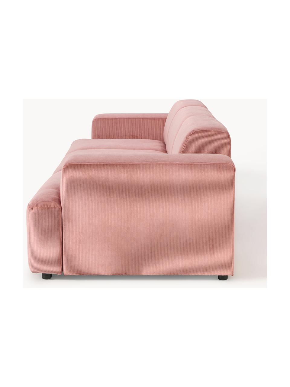 Cord-Sofa Melva (4-Sitzer), Bezug: Cord (92 % Polyester, 8 %, Gestell: Massives Kiefernholz, Spe, Füße: Kunststoff Dieses Produkt, Cord Altrosa, B 319 x T 101 cm