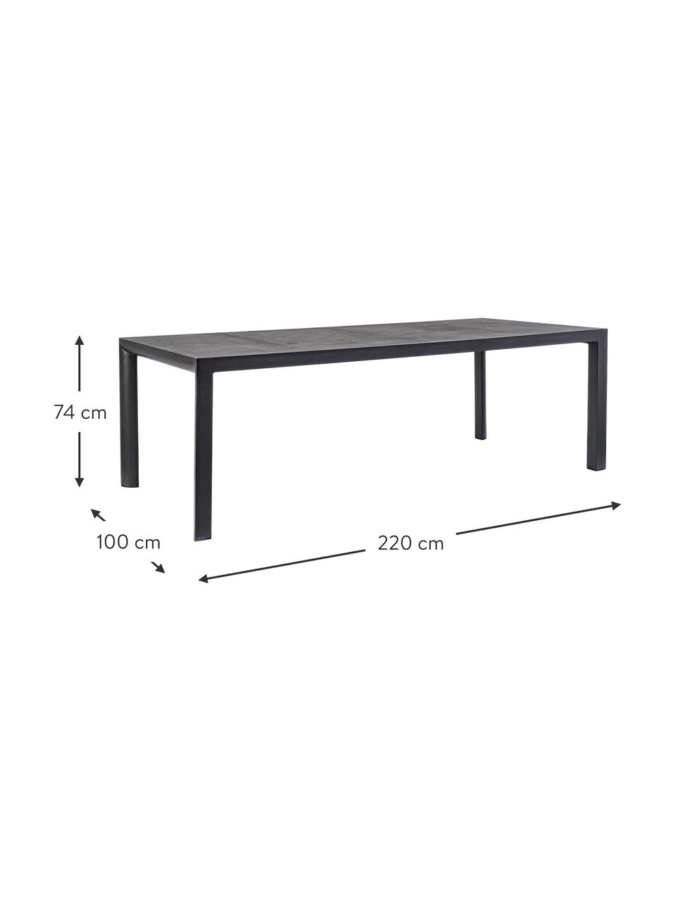 Mesa de comedor para exterior Mason, 220 x 100 cm, Estructura: aluminio con pintura en p, Tablero: cerámica, Gris antracita, An 220 x F 100 cm