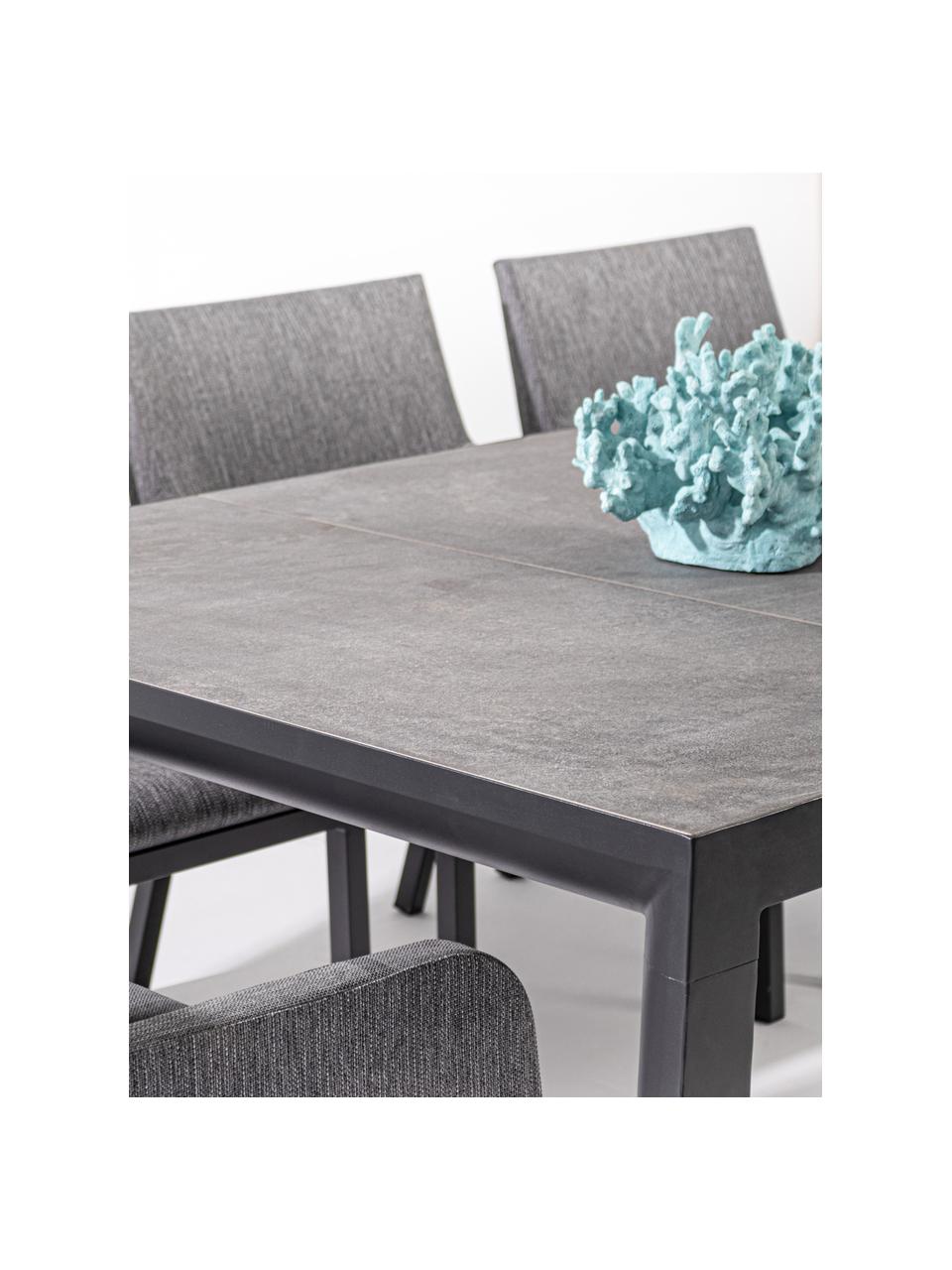 Stół ogrodowy Mason, Stelaż: aluminium malowane proszk, Blat: ceramika, Czarny, S 220 x G 100 cm