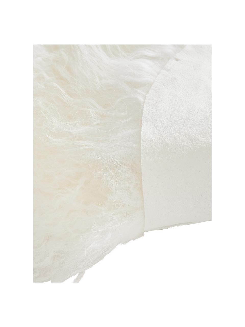Peau d'agneau à longs poils bouclés Ella, Blanc, larg. 50 x long. 160 cm