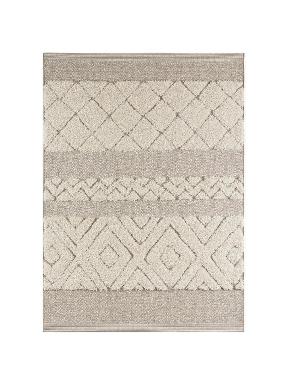 Tapis à poils ras avec structure haute et basse Handira, 100 % polypropylène

Le matériau est certifié STANDARD 100 OEKO-TEX®, 1803035, Centexbel, Beige, blanc crème, larg. 80 x long. 150 cm (taille XS)