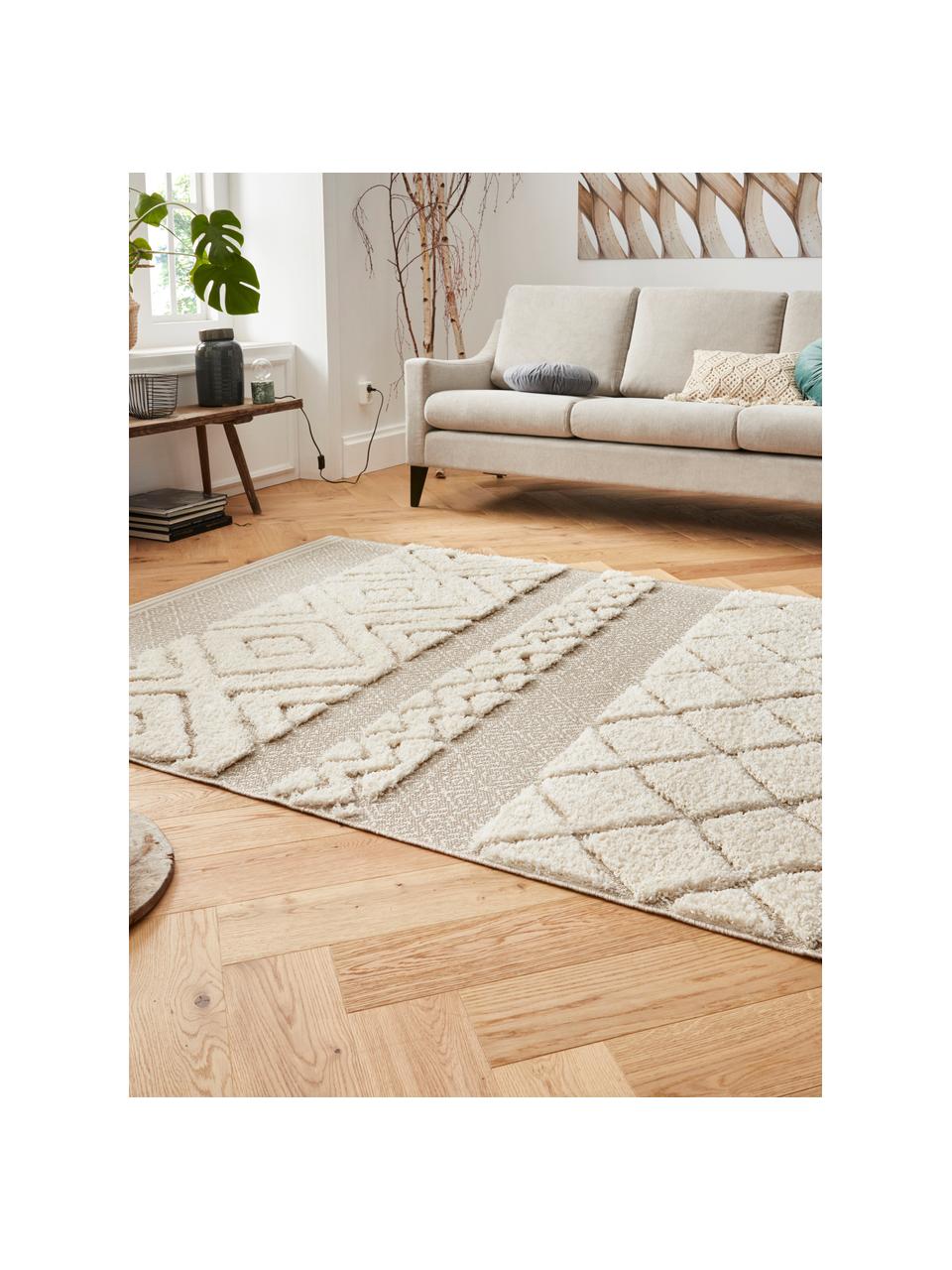 Tapis à poils ras avec structure haute et basse Handira, 100 % polypropylène

Le matériau est certifié STANDARD 100 OEKO-TEX®, 1803035, Centexbel, Beige, blanc crème, larg. 80 x long. 150 cm (taille XS)