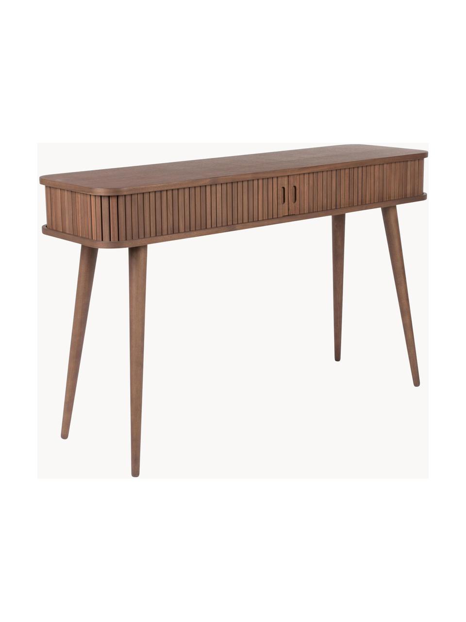 Console en bois cannelé avec rangement Barbier, Noyer, larg. 120 x prof. 35 cm