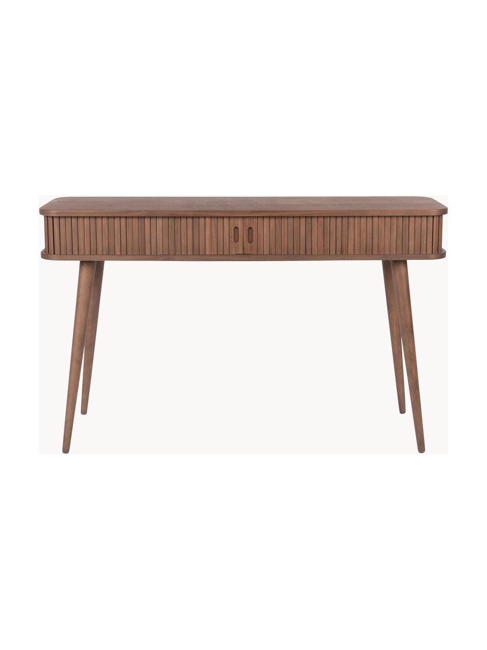 Console en bois cannelé avec rangement Barbier, Noyer, larg. 120 x prof. 35 cm