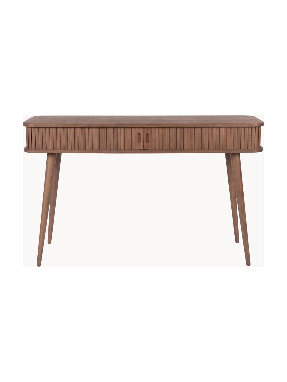Dřevěný konzolový stolek s rýhovanou přední stranou Barbier, Ořechové dřevo, Š 120 cm, H 35 cm
