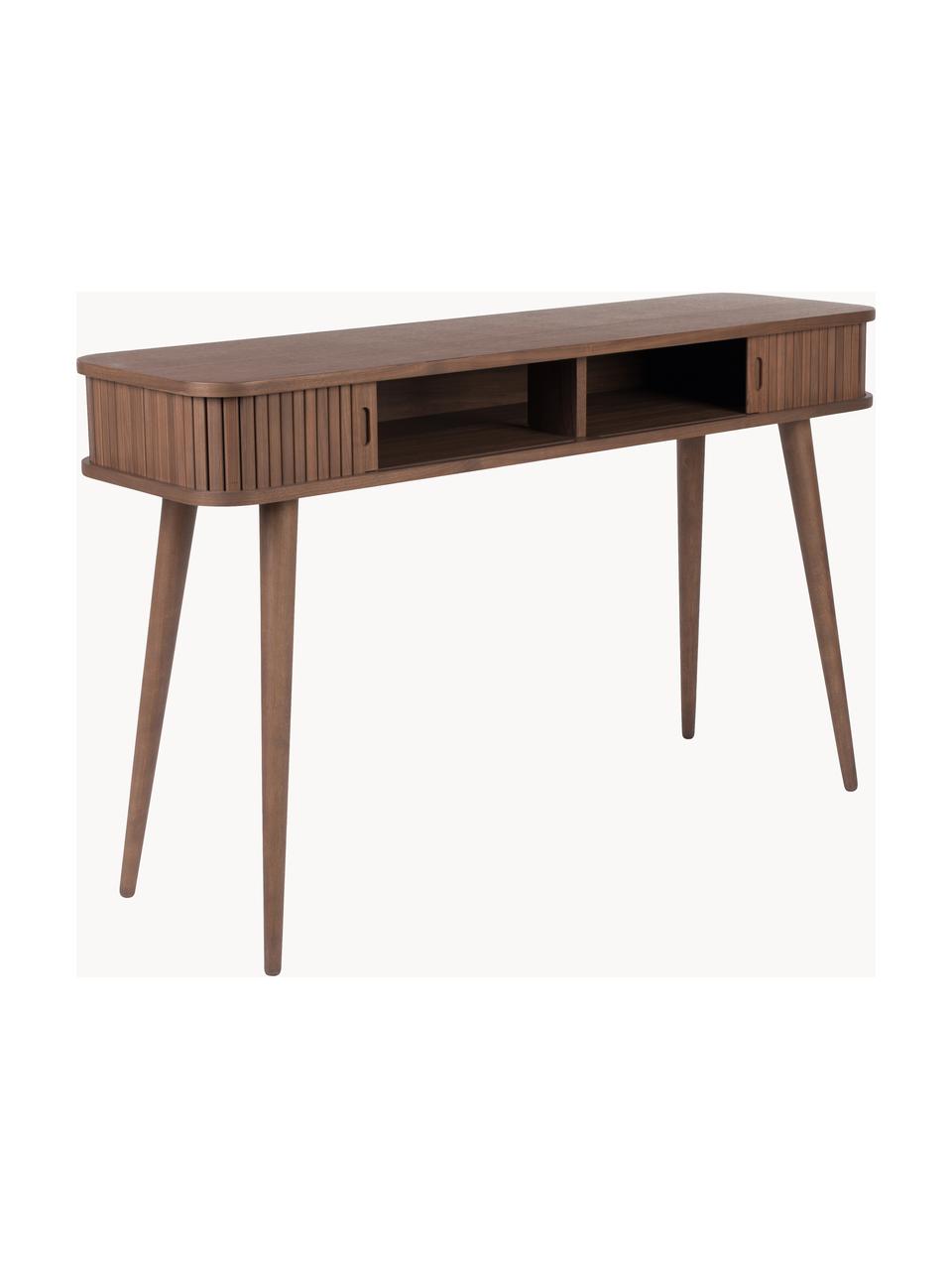 Console en bois cannelé avec rangement Barbier, Noyer, larg. 120 x prof. 35 cm