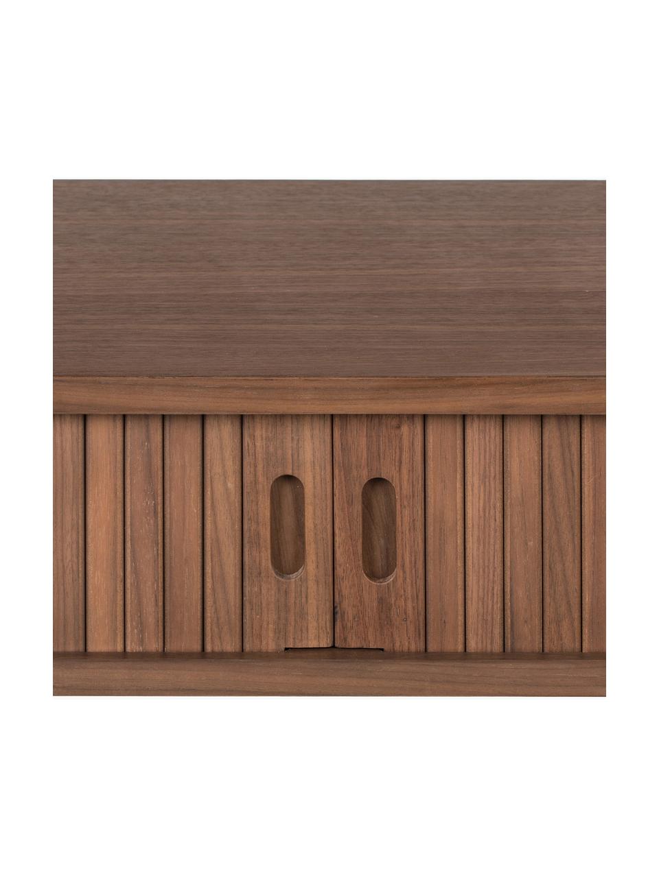 Console en bois cannelé avec rangement Barbier, Noyer, larg. 120 x prof. 35 cm