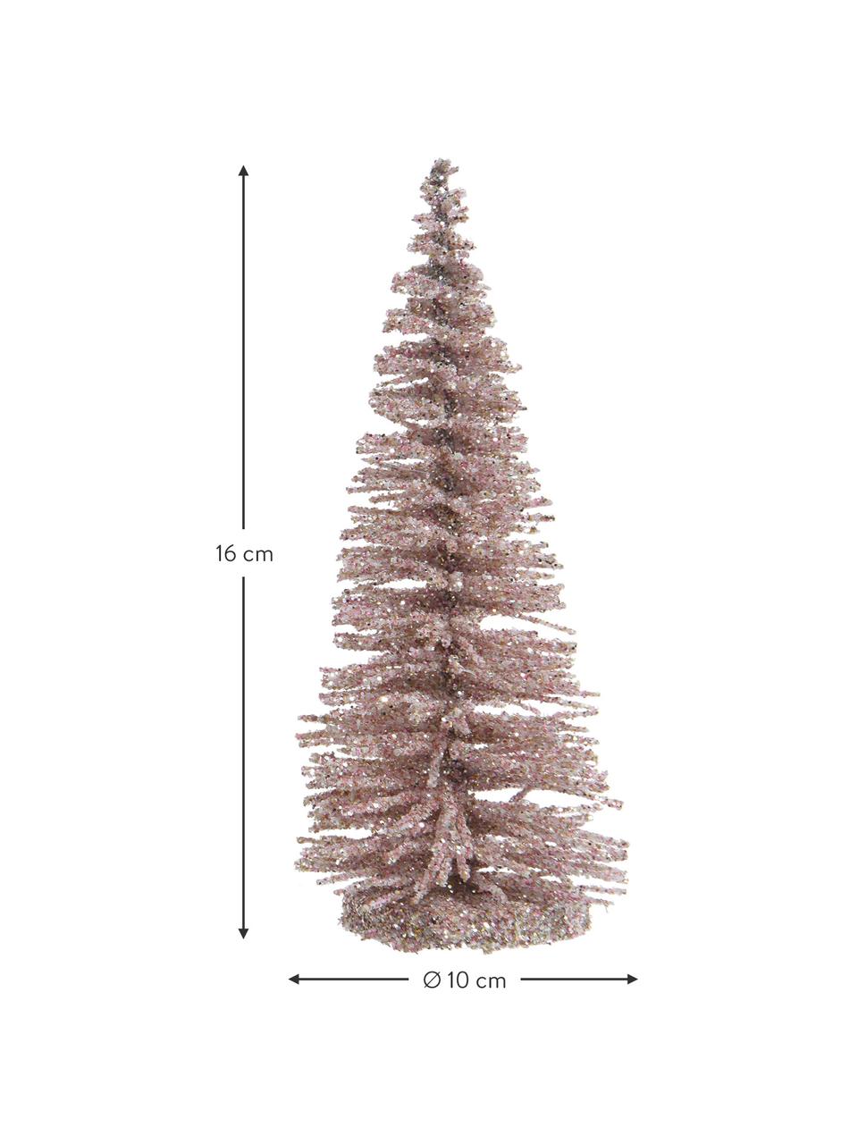 Dekoračné stromčeky Minitree, 4 ks, Umelá hmota, Tmavoružová, odtiene zlatej, Súprava v rôznych veľkostiach