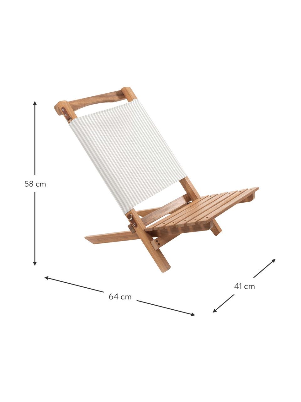 Inklapbare ligstoel Lauren's, Frame: hout, Saliegroen, wit, bruin, B 41 x H 58 cm