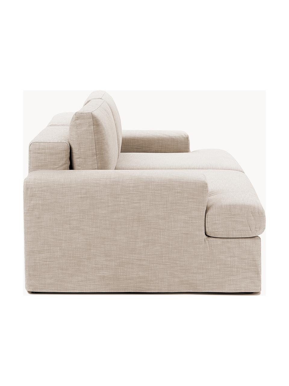 Modulares Sofa Russell (3-Sitzer) mit abnehmbaren Bezügen, Bezug: 100% Baumwolle Der strapa, Gestell: Massives Kiefernholz, Spe, Füße: Kunststoff Dieses Produkt, Webstoff Beige, B 206 x T 103 cm