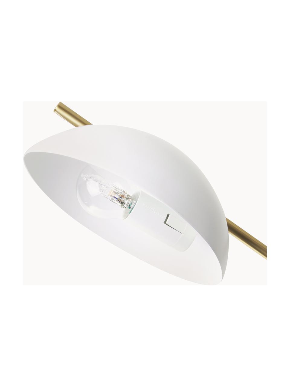 Lampada grande da soffitto retrò Johan, Baldacchino: metallo spazzolato, Dorato, bianco, Ø 75 x Alt. 50 cm