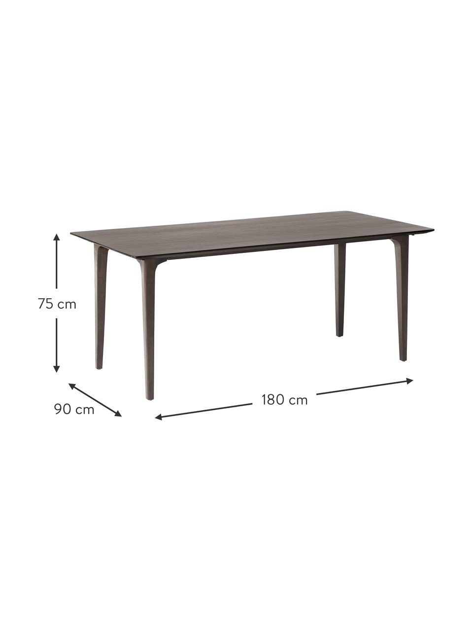 Jedálenský stôl z mangového dreva Archie, v rôznych veľkostiach, Masívne mangové drevo, lakované, Mangové drevo, hnedé lakované, Š 180 x H 90 cm