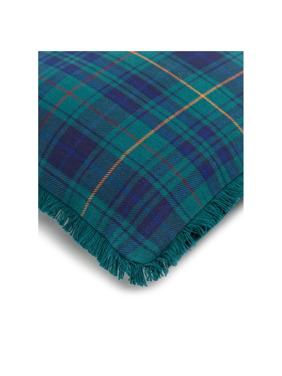Károvaný povlak na polštář Stirling, 100% bavlna, Odstíny modré, Š 45 cm, D 45 cm
