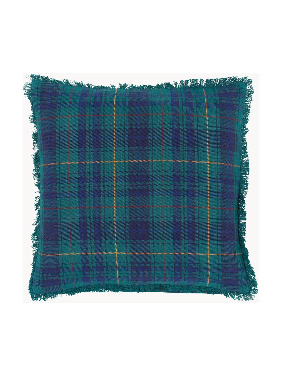 Poszewka na poduszkę z frędzlami Stirling, 100% bawełna, Odcienie niebieskiego, S 45 x D 45 cm