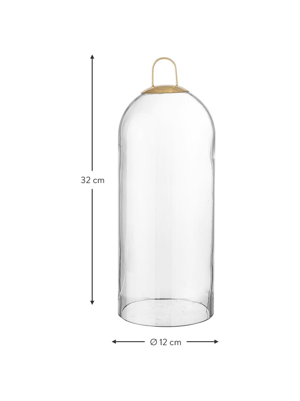 Glazen stolp Hibba van glas, Glas, Transparant, Ø 12 x H 32 cm