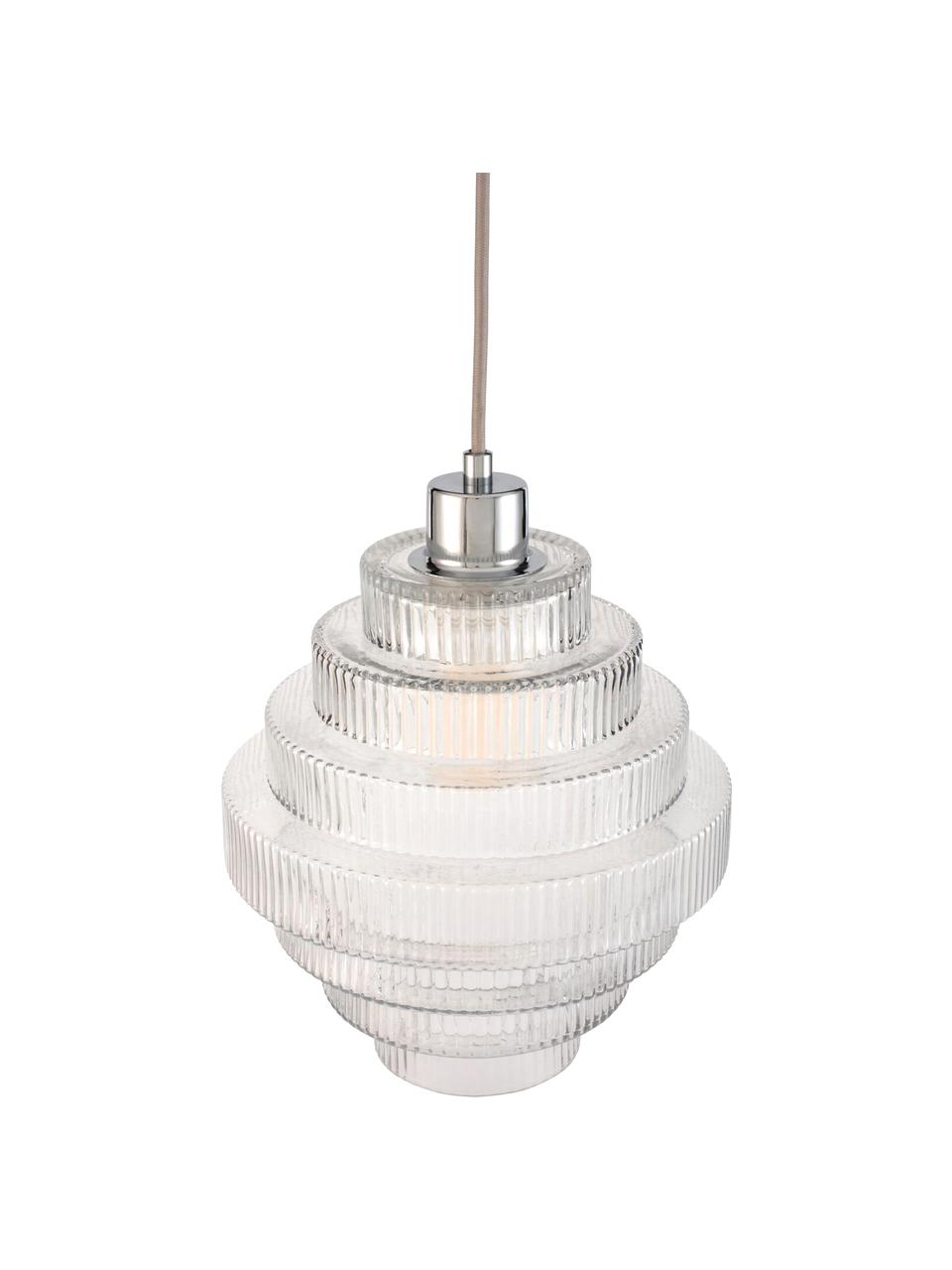 Petite suspension Noble Brilliance, Transparent, couleur chrome, Ø 24 x haut. 25 cm