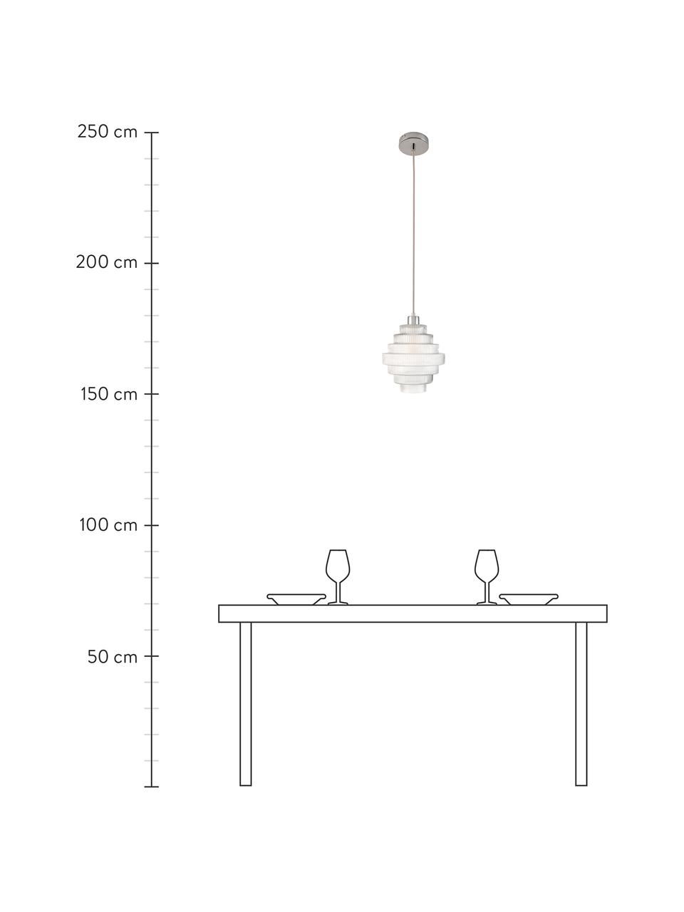 Kleine hanglamp Noble Brilliance, Lampenkap: glas, Baldakijn: gecoat metaal, Transparant, chroomkleurig, Ø 24 x H 25 cm