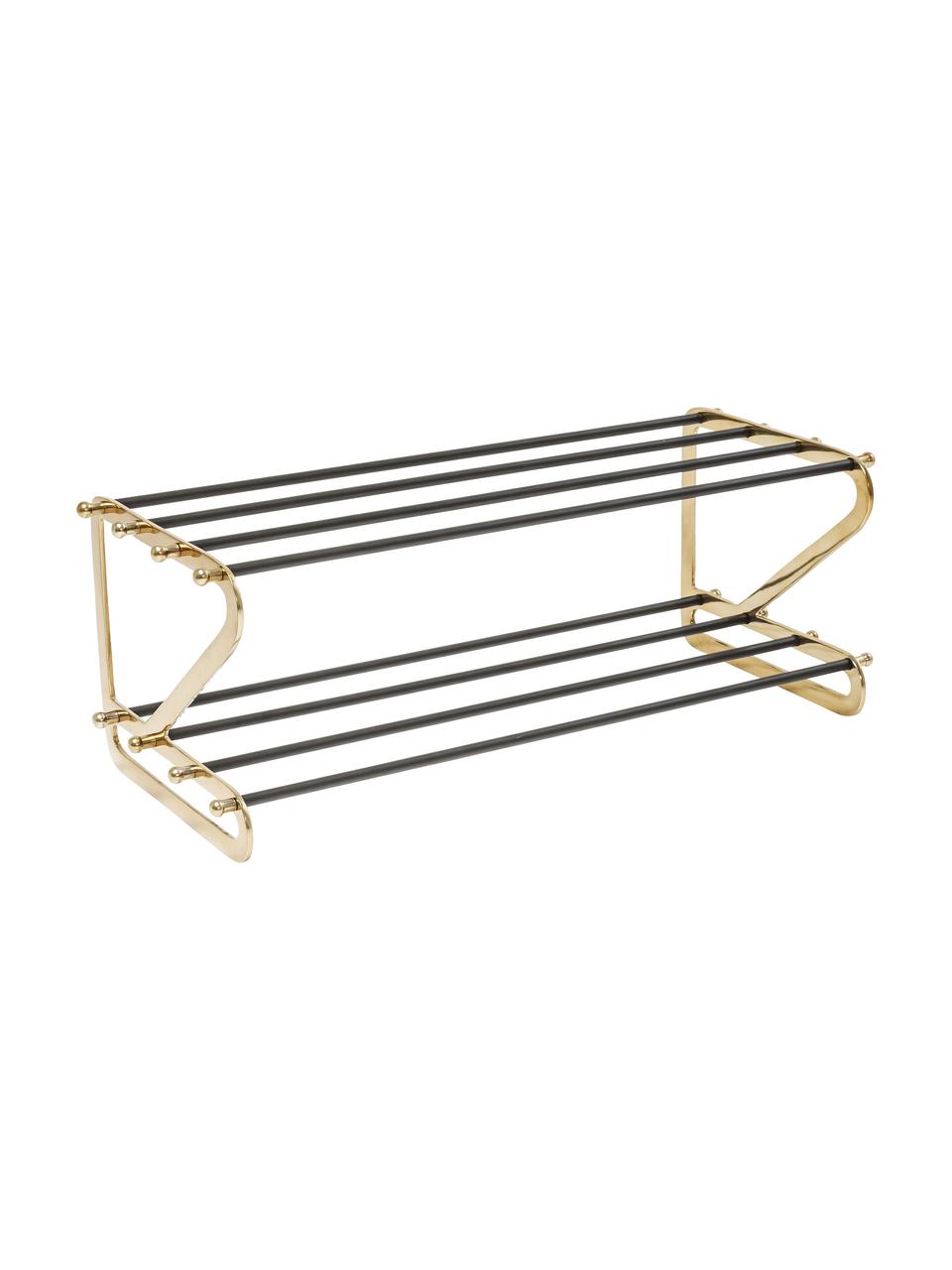 Kovový regál na topánky Walk, Odtiene zlatej, čierna, Š 84 x V 34 cm
