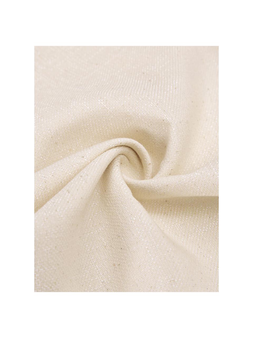 Housse de coussin à franges Tine, Beige clair