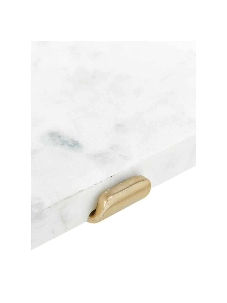Estante de pared de mármol Porter, Anclaje: metal recubierto, Estantería: mármol, Blanco, An 60 x Al 16 cm
